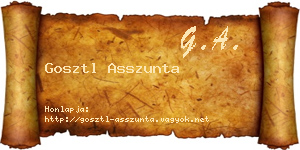 Gosztl Asszunta névjegykártya
